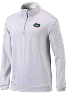 Columbia Florida Gators Mens Grey Heat Seal Omni-Wick Even Lie Long Sleeve Qtr Zip Pullover