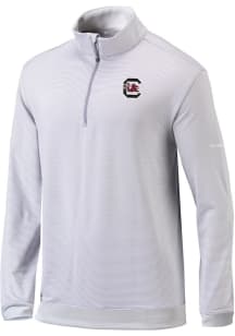 Columbia South Carolina Gamecocks Mens Grey Heat Seal Omni-Wick Even Lie Long Sleeve Qtr Zip Pullo..