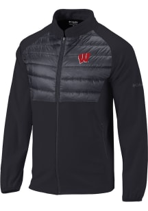 Mens Wisconsin Badgers Black Columbia Heat Seal Omni-Wick In The Element Medium Weight Jacket