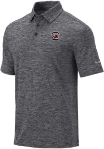 Columbia South Carolina Gamecocks Mens Black Heat Seal Omni-Wick Final Round Short Sleeve Polo