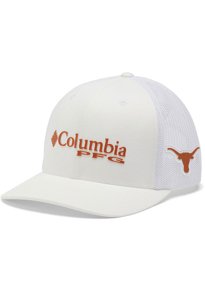 Columbia Texas Longhorns CLG PFG Mesh Adjustable Hat - White