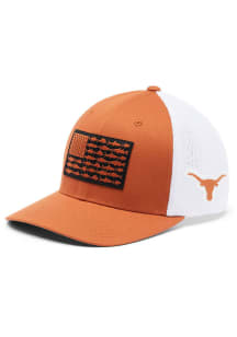 Columbia Texas Longhorns Mens Burnt Orange PFG Mesh Fish Flag Flex Hat