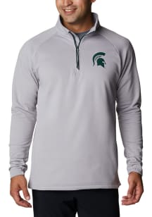 Columbia Michigan State Spartans Mens Grey Terminal Tackle Fleece Long Sleeve 1/4 Zip Pullover