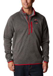 Columbia Ohio State Buckeyes Mens Grey Canyon Point Sweater Fleece Long Sleeve 1/4 Zip Pullover
