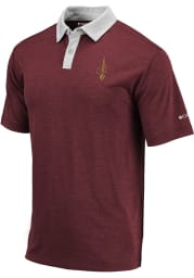 Columbia Cleveland Cavaliers Mens Red Omni-Wick Range Short Sleeve Polo