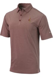 Columbia Cleveland Cavaliers Mens Red Omni-Wick Heathered Sunday Short Sleeve Polo