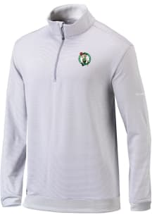 Columbia Boston Celtics Mens Grey Heat Seal Omni-Wick Even Lie Long Sleeve Qtr Zip Pullover