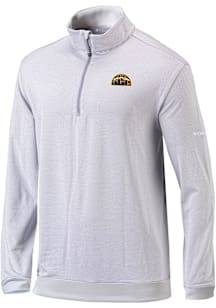 Columbia Denver Nuggets Mens Grey Heat Seal Omni-Wick Even Lie Long Sleeve Qtr Zip Pullover