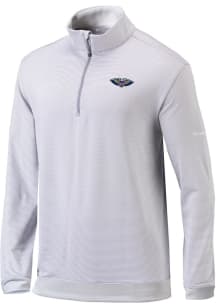 Columbia New Orleans Pelicans Mens Grey Heat Seal Omni-Wick Even Lie Long Sleeve Qtr Zip Pullover