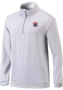 Columbia Washington Wizards Mens Grey Heat Seal Omni-Wick Even Lie Long Sleeve Qtr Zip Pullover