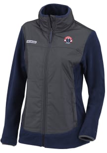 Columbia Washington Wizards Womens Navy Blue Heat Seal Basin Butte Full Zip Light Weight Jacket