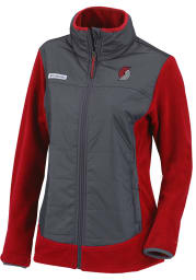 Columbia Portland Trail Blazers Womens Red Basin Butte Full Zip Light Weight Jacket