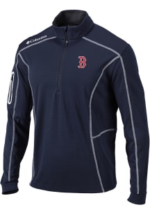 Columbia Boston Red Sox Mens Navy Blue Heat Seal Omni-Wick Shotgun Long Sleeve 1/4 Zip Pullover