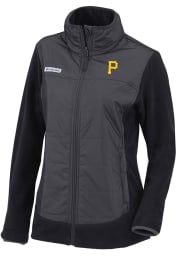 Columbia Pittsburgh Pirates Womens Black Basin Butte Full Zip Light Weight Jacket
