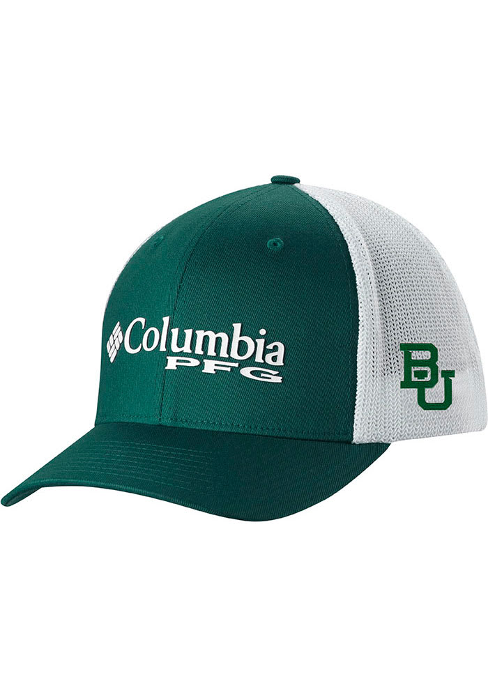 Columbia Baylor Bears PFG Mesh Snap Adjustable Hat - Green