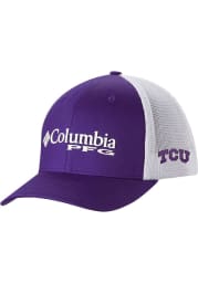 Columbia TCU Horned Frogs PFG Mesh Snap Adjustable Hat - Purple