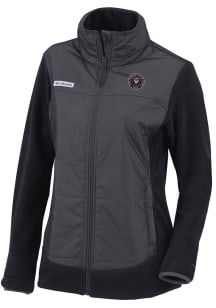 Columbia Inter Miami CF Womens Black Basin Butte Full Zip Light Weight Jacket