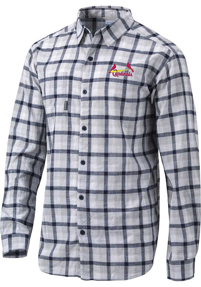 St. Louis Cardinals Cutter & Buck Short Sleeve Stretch Oxford Button-Down  Shirt - Charcoal