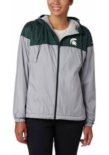 Columbia Michigan State Spartans Womens Green Flash Forward Light Weight Jacket