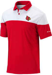 Columbia Louisville Cardinals Mens Red Best Ball Omni Wick Short Sleeve Polo