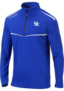 Columbia Kentucky Wildcats Mens Blue Scorecard Long Sleeve 1/4 Zip Pullover