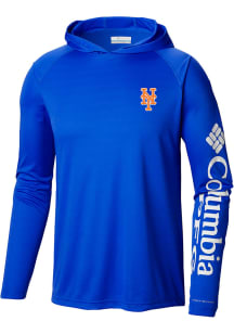 Columbia New York Mets Mens Blue Heat Seal Terminal Tackle Long Sleeve Hoodie