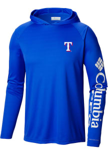 Columbia Texas Rangers Mens Blue Heat Seal Terminal Tackle Long Sleeve Hoodie