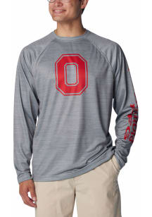 Columbia Ohio State Buckeyes Grey Terminal Tackle Heathered Long Sleeve T-Shirt