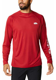 Columbia Arkansas Razorbacks Crimson Terminal Tackle Solid Long Sleeve T-Shirt