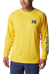 Columbia Michigan Wolverines Yellow Terminal Tackle Solid Long Sleeve T-Shirt