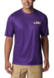 Columbia LSU Tigers Purple Terminal Tackle Short Sleeve T Shirt
