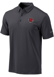 Columbia Arkansas State Red Wolves Mens Charcoal Drive Short Sleeve Polo