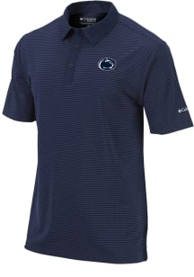 Mens Penn State Nittany Lions Navy Blue Columbia Sunday Short Sleeve Polo Shirt