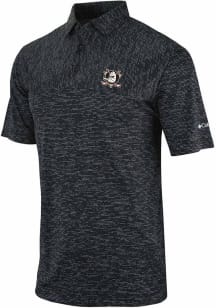 Columbia Anaheim Ducks Mens Black Heat Seal Heading Out Short Sleeve Polo