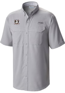 Columbia Anaheim Ducks Mens Grey Heat Seal Low Drag Offshore Short Sleeve Dress Shirt
