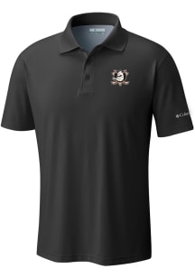 Columbia Anaheim Ducks Mens Black Heat Seal Low Drag Offshore Polo Short Sleeve Polo