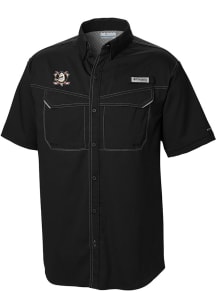 Columbia Anaheim Ducks Mens Black Heat Seal Low Drag Offshore Short Sleeve Dress Shirt