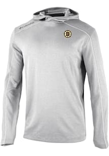 Columbia Boston Bruins Mens Grey Heat Seal Omni Wick Shot Gun Long Sleeve Hoodie