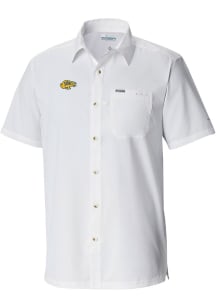Columbia Buffalo Sabres Mens White Heat Seal Slack Tide Camp Short Sleeve Dress Shirt
