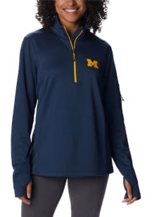 Columbia Michigan Wolverines Womens Navy Blue Park View 1/4 Zip Pullover