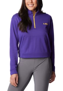 Columbia LSU Tigers Womens Purple Terry 1/4 Zip Pullover