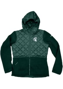 Columbia Michigan State Spartans Womens Green Crested Peak Heavy Weight Jacket