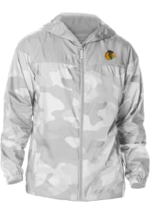 Columbia Chicago Blackhawks Mens Grey Heat Seal Camo Flash Challenger Light Weight Jacket