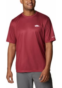 Columbia Arkansas Razorbacks Crimson Terminal Tackle Short Sleeve T Shirt