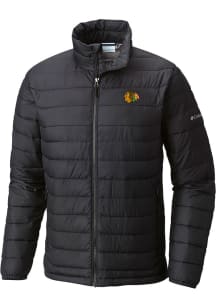 Columbia Chicago Blackhawks Mens Black Heat Seal Powder Light Weight Jacket