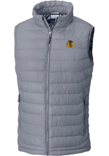 Columbia Chicago Blackhawks Mens Grey Heat Seal Powder Lite Vest Sleeveless Jacket