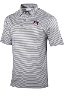 Columbia Columbus Blue Jackets Mens Grey Heat Seal Golden Hills Polo Short Sleeve Polo