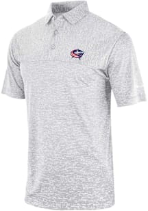 Columbia Columbus Blue Jackets Mens Grey Heat Seal Heading Out Short Sleeve Polo