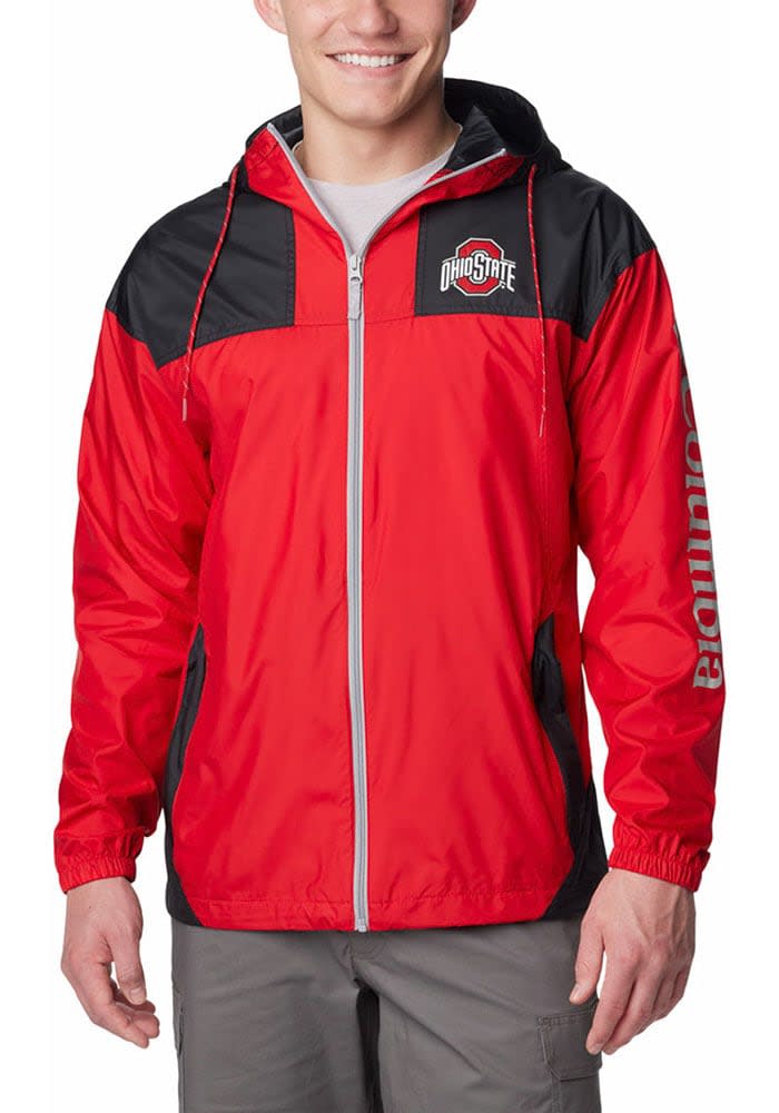 Columbia Ohio State Buckeyes Mens Red Challenger Windbreaker Light Weight Jacket