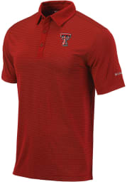 Columbia Texas Tech Red Raiders Mens Red Sunday Short Sleeve Polo